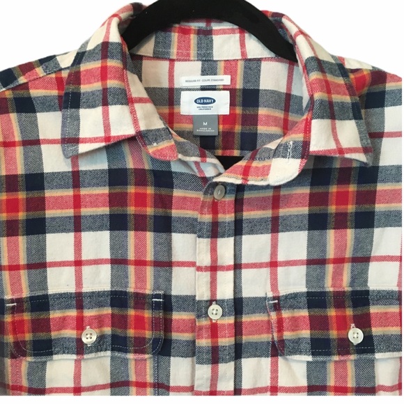 Old Navy Plaid Button Down Long Sleeve Collared Shirt - Picture 3 of 3
